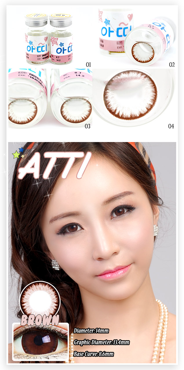 Product Description Image About Atti Brown (2pcs) 6 Months Prescription Colored Contacts